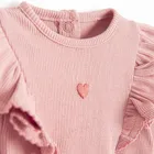 Cool Club, Body cu maneca lunga pentru fete, din tricot striat, roz