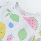 Cool Club, Body cu maneca scurta pentru fete, alb, imprimeu fructe
