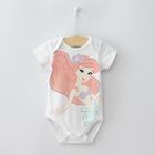 Cool Club, Body cu maneca scurta pentru fete, bumbac organic, mix de culori, imprimeu Ariel, Disney Princes, set 3 buc.
