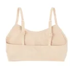 Cool Club, Bustiera pentru fete, din tricot striat, bej, microfibra