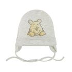 Cool Club, Caciula bebelusi, bumbac organic, gri melange, ecru, Winnie-the-Pooh, set, 2 buc.