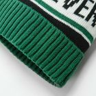 Cool Club, Caciula cu pompon pentru baieti, negru-verde, imprimeu Whatever