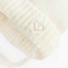 Cool Club, Caciula cu pompon pentru fete, cu snur, alb