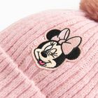 Cool Club, Caciula cu pompon pentru fete, roz, imprimeu Minnie Mouse