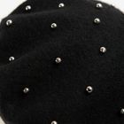 Cool Club, Caciula pentru fete, tip bereta, neagra, perle