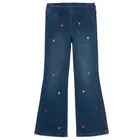 Cool Club, Colanti denim pentru fete, croiala flare, albastru