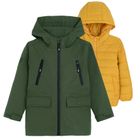 Cool Club, Geaca cu gluga pentru baieti, 3in1, verde-mustar