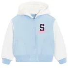 Cool Club, Geaca de baseball cu gluga pentru fete, albastru, imprimeu Lilo si Stitch