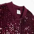 Cool Club, Hanorac bomber pentru fete, cu fermoar, velur, claret