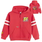 Cool Club, Hanorac cu gluga pentru baieti, cu fermoar, rosu, imprimeu Hot Wheels