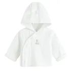 Cool Club, Hanorac cu gluga pentru bebelusi, bumbac organic, alb