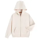 Cool Club, Hanorac cu gluga pentru fete, cu fermoar, bej