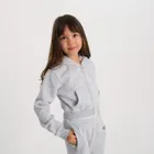 Cool Club, Hanorac cu gluga pentru fete, cu fermoar, crop top, gri