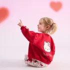 Cool Club, Hanorac pentru fete, cu fermoar, rosu, imprimeu Hello Kitty