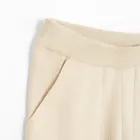 Cool Club, Pantaloni din material textil pentru fete, din tricot, wide leg, bej