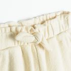 Cool Club, Pantaloni trening pentru fete, ecru, cu funda