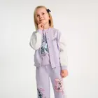 Cool Club, Pantaloni trening pentru fete, wide, violet, imprimeu Lilo si Stitch