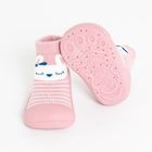 Cool Club, Papuci de casa tip soseta pentru fete, roz, imprimeu iepurasi