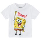 Cool Club, Pijama pentru baieti, alb-galben, imprimeu SpongeBob