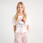 Cool Club, Pijama pentru fete, alb-roz, imprimeu Hello Kitty
