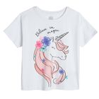 Cool Club, Pijama pentru fete, alb-roz, imprimeu unicorn, Believe in magic