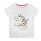 Cool Club, Pijama pentru fete din 2 piese, alba cu albastru, unicorn