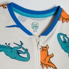 Cool Club, Pijama-salopeta pentru baieti, alb, imprimeu dinozauri