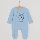 Cool Club, Pijama tip salopeta pentru baieti, albastru, imprimeu Winnie the Pooh, set, 2 buc.