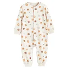 Cool Club, Pijama tip salopeta pentru baieti, bej, set, 2 buc.