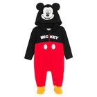 Cool Club, Pijama tip salopeta pentru baieti cu gluga, mix, imprimeu Mickey Mouse