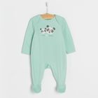 Cool Club, Pijama tip salopeta pentru baieti, gri, menta verde, set, 2 buc.