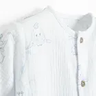 Cool Club, Pijama tip salopeta pentru baieti, muselina, alb, imprimeu Dumbo