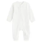 Cool Club, Pijama tip salopeta pentru bebelusi, bumbac organic, alb, set, 2 buc.