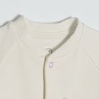 Cool Club, Pijama tip salopeta pentru fete, bumbac organic, ecru