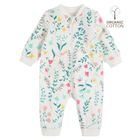 Cool Club, Pijama tip salopeta pentru fete, bumbac organic, ecru