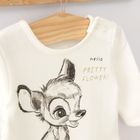 Cool Club, Pijama tip salopeta pentru fete, bumbac organic, ecru, imprimeu Bambi