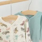 Cool Club, Pijama tip salopeta pentru fete, bumbac organic, mix de culori, imprimeu animalute, set 2 buc.