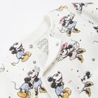 Cool Club, Pijama tip salopeta pentru fete, ecru, imprimeu Minnie Mouse