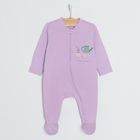 Cool Club, Pijama tip salopeta pentru fete, ecru, violet, set 2 buc.