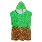 Cool Club, Prosop tip poncho cu gluga pentru baieti, verde
