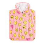 Cool Club, Prosop tip poncho cu gluga pentru fete, roz, imprimeu SmileyWorld