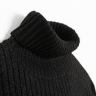 Cool Club, Pulover cu guler inalt pentru fete, din tricot striat, negru