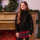 Cool Club, Pulover cu guler inalt pentru fete, negru