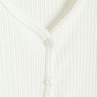 Cool Club, Pulover pentru fete, cu nasturi, din tricot striat, alb