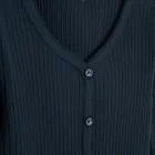 Cool Club, Pulover pentru fete, cu nasturi, din tricot striat, bleumarin