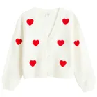 Cool Club, Pulover pentru fete, cu nasturi, ecru