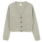Cool Club, Pulover pentru fete, cu nasturi, oversize, gri melanj