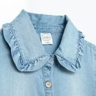 Cool Club, Rochie cu maneca lunga pentru fete, denim, cu guler