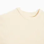 Cool Club, Rochie cu maneca lunga pentru fete, din tricot striat, bej deschis