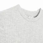 Cool Club, Rochie cu maneca lunga pentru fete, din tricot striat, gri melanj